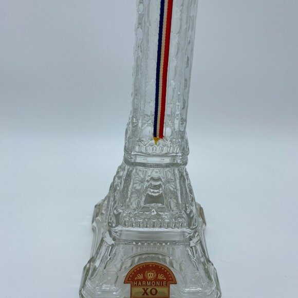 Vintage Eiffel Tower Shaped Glass Bottle Decanter 14" Barware With Ribbon Accent - Picture 3 of 16